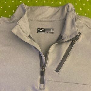 CALLAWAY Dove Grey Polyester Golfing Quarter Zip